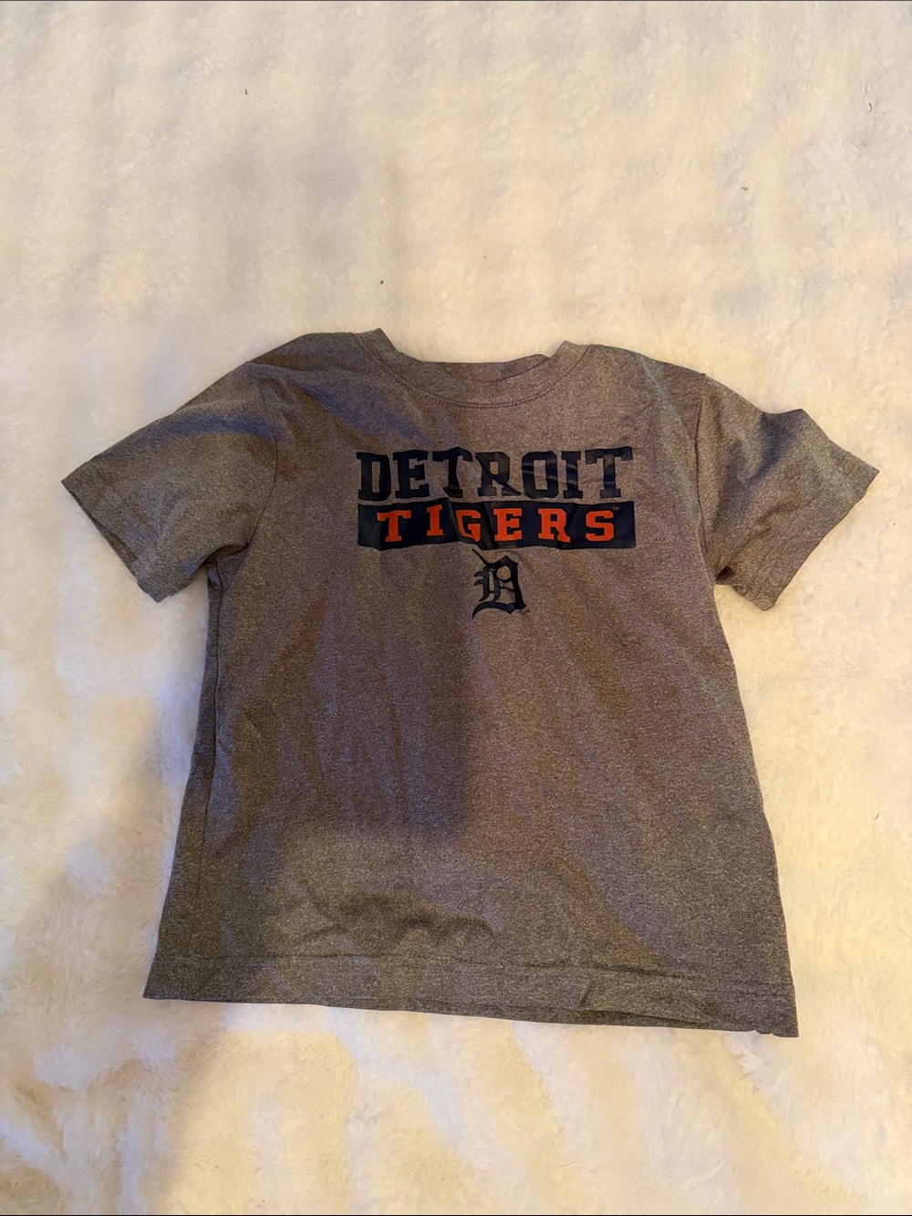 MLB Detroit Tigers Gray Tee with Navy and Orange Logo